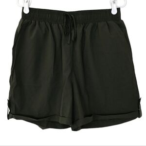 NWT Lark + Grey Olive Green Roll Cuff Pull-On Shorts Size L with Pockets
